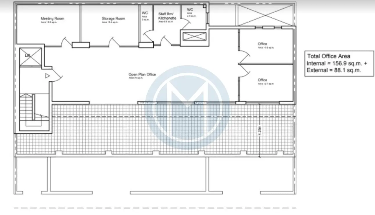 Naxxar Penthouse Office To Let - Plan